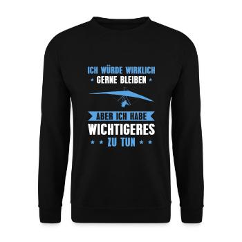 Hängegleiten Wichtigeres zu tun Hängegleiter Pilot - Unisex Pullover - Schwarz - Vorne - Alina (178cm) & Michal (187cm)