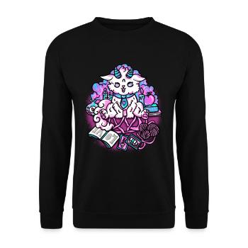 Démons Chat Invocation Mignon Cat Devil - Sweat-shirt Unisexe - noir - Devant - Alina (178cm) & Michal (187cm)