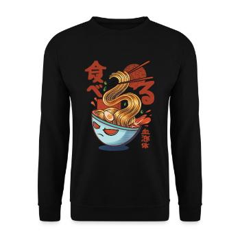 Soupes de nouilles ramen dans le style anime et manga - Sweat-shirt Unisexe - noir - Devant - Alina (178cm) & Michal (187cm)