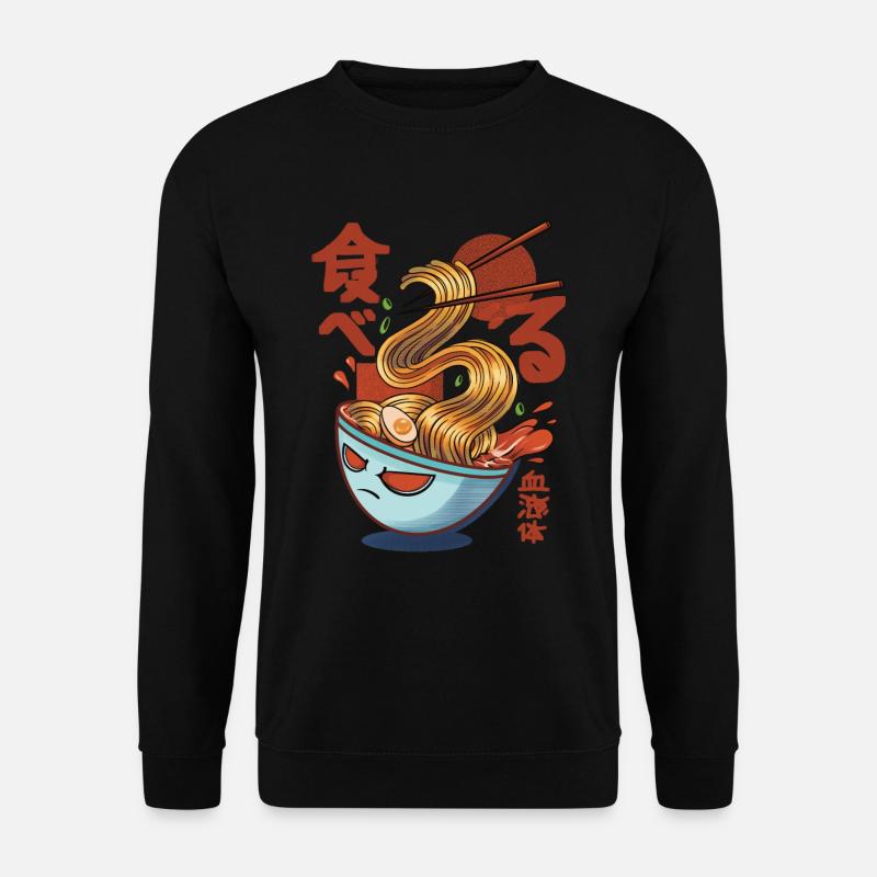 Ramen Nudelsuppen im Anime und Manga Stil - Unisex Pullover - Schwarz