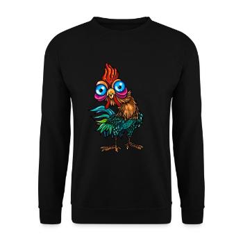 Lustiger Hahn Hühner Zucht Huhn Liebhaber - Unisex Pullover - Schwarz - Vorne - Alina (178cm) & Michal (187cm)