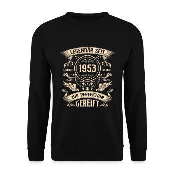 Legendär 1953 Jahrgang 70. Geburtstag Geschenk - Unisex Pullover - Schwarz - Vorne - Alina (178cm) & Michal (187cm)