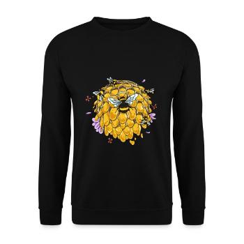 Cute bee honey beekeeper bumblebee hive honeycomb - Unisex Sweatshirt - black - Front - Alina (178cm) & Michal (187cm)