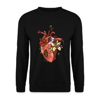 Heart hive bee design beekeeper honeycomb - Unisex Sweatshirt - black - Front - Alina (178cm) & Michal (187cm)