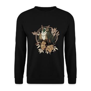 Magic owl with flower owls breeder - Unisex Sweatshirt - black - Front - Alina (178cm) & Michal (187cm)