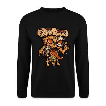 Zombie Pizza Funny Fast Food Apocalypse - Unisex Sweatshirt - black - Front - Alina (178cm) & Michal (187cm)
