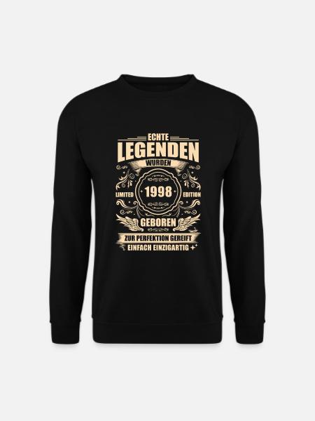 Jahrgang 1998 geboren 25 Geburtstag Geschenkidee - Unisex Pullover - Schwarz
