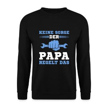 Schrauber Kfz Mechaniker Papa - Unisex Pullover - Schwarz - Vorne - Alina (178cm) & Michal (187cm)