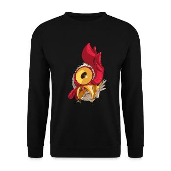 Funny chicken farm rooster from the chicken farm - Unisex Sweatshirt - black - Front - Alina (178cm) & Michal (187cm)