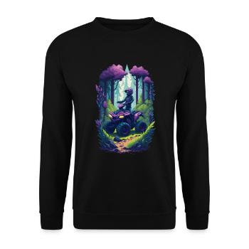 Quad Offroad Cartoon Motocross Motorsport - Unisex Sweatshirt - black - Front - Alina (178cm) & Michal (187cm)
