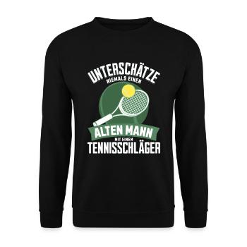 Tennisspieler Geschenk Tennisschläger Tennis-Match - Unisex Pullover - Schwarz - Vorne - Alina (178cm) & Michal (187cm)