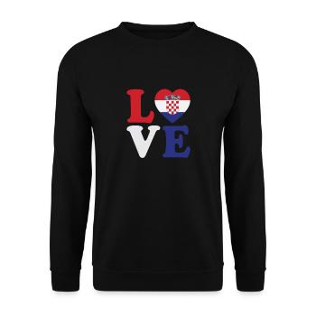 Croatia Kroatien Geschenke Damen & Herren - Unisex Pullover - Schwarz - Vorne - Alina (178cm) & Michal (187cm)
