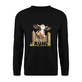 Kuhl - coole Kuh Kühe witzige Landwirte und Bauern - Unisex Pullover - Schwarz - Vorne - Alina (178cm) & Michal (187cm)
