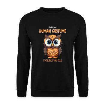 Chemise de costume d’Halloween Cute Owl - Sweat-shirt Unisexe - noir - Devant - Alina (178cm) & Michal (187cm)