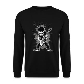 Spooky Halloween design, Funny ghost outfit - Unisex Sweatshirt - black - Front - Alina (178cm) & Michal (187cm)