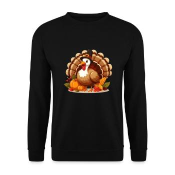 Thankful Happy Thanksgiving Thanksgiving - Unisex Sweatshirt - black - Front - Alina (178cm) & Michal (187cm)