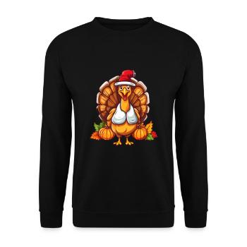Thankful Happy Thanksgiving Thanksgiving - Unisex Sweatshirt - black - Front - Alina (178cm) & Michal (187cm)