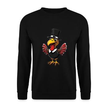 Dankbar Gesegnet Frohes Thanksgiving Erntedankfest - Unisex Pullover - Schwarz - Vorne - Alina (178cm) & Michal (187cm)