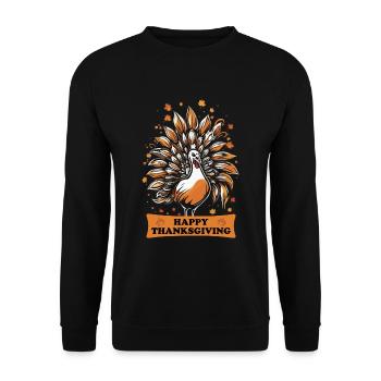 Thankful Happy Thanksgiving Thanksgiving - Unisex Sweatshirt - black - Front - Alina (178cm) & Michal (187cm)