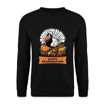 Thankful Happy Thanksgiving Thanksgiving - Unisex Sweatshirt - black - Front - Alina (178cm) & Michal (187cm)