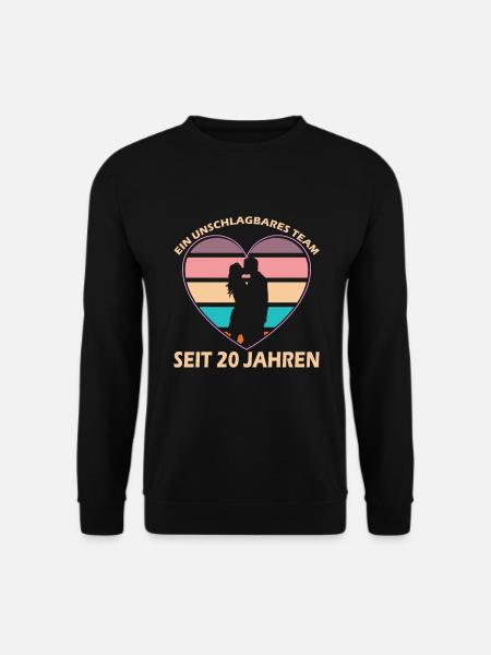 Herz mit Liebespaar - 20. Jahrestag der Beziehung - Unisex Pullover - Schwarz
