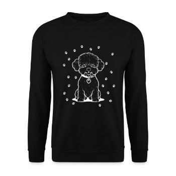 Bichon frisé avec petites pattes - Sweat-shirt Unisexe - noir - Devant - Alina (178cm) & Michal (187cm)