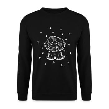 Bichon havanais avec de petites pattes - Sweat-shirt Unisexe - noir - Devant - Alina (178cm) & Michal (187cm)