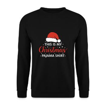 C’est ma chemise de pyjama de Noël hommes femmes - Sweat-shirt Unisexe - noir - Devant - Alina (178cm) & Michal (187cm)