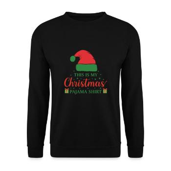 This Is My Christmas Pajama Shirt Men Women - Unisex Sweatshirt - black - Front - Alina (178cm) & Michal (187cm)