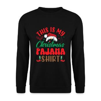 C’est ma chemise de pyjama de Noël hommes femmes - Sweat-shirt Unisexe - noir - Devant - Alina (178cm) & Michal (187cm)
