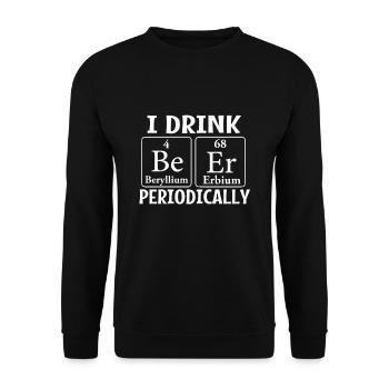I drink BE ER Periodically - Periodensystem - Unisex Pullover - Schwarz - Vorne - Alina (178cm) & Michal (187cm)