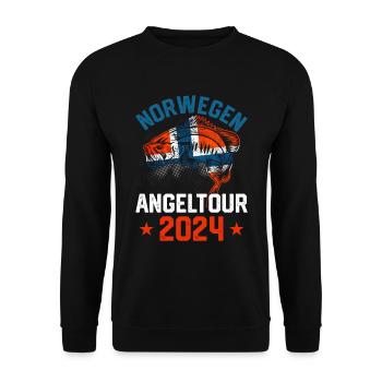 Angeltour Norwegen 2024 - Unisex Pullover - Schwarz - Vorne - Alina (178cm) & Michal (187cm)