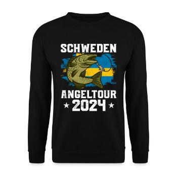 Schweden 2024 Angeln in Schweden - Unisex Pullover - Schwarz - Vorne - Alina (178cm) & Michal (187cm)