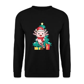 Axolotl Lovers Christmas Outfit for Christmas - Unisex Sweatshirt - black - Front - Alina (178cm) & Michal (187cm)