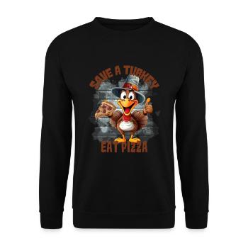 Thankful Happy Thanksgiving Thanksgiving - Unisex Sweatshirt - black - Front - Alina (178cm) & Michal (187cm)