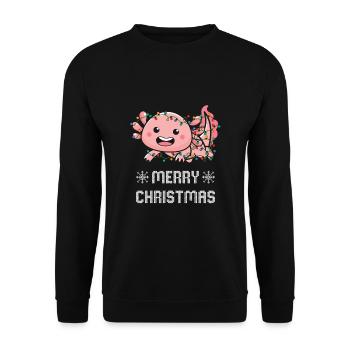 Axolotl Lovers Christmas Outfit for Christmas - Unisex Sweatshirt - black - Front - Alina (178cm) & Michal (187cm)