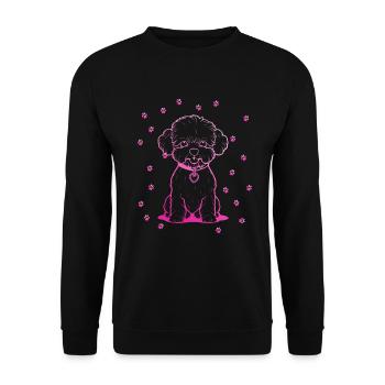 Bichon frisé avec petites pattes - Sweat-shirt Unisexe - noir - Devant - Alina (178cm) & Michal (187cm)