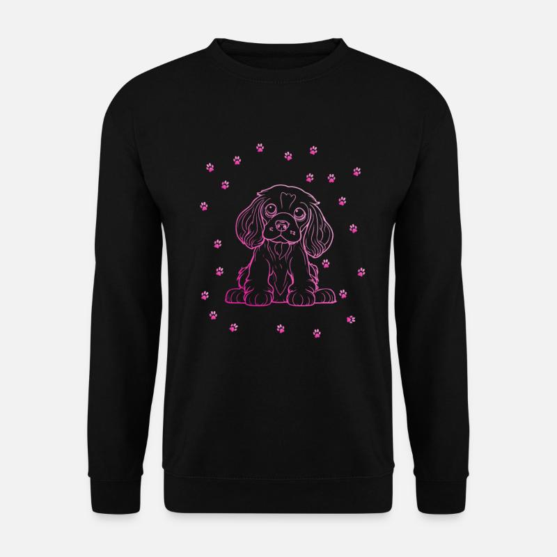 Cocker Spaniel mit kleinen Pfoten - Unisex Pullover - Schwarz