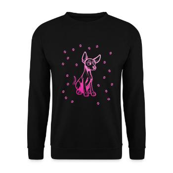 Dobermann Pinscher mit kleinen Pfoten - Unisex Pullover - Schwarz - Vorne - Alina (178cm) & Michal (187cm)