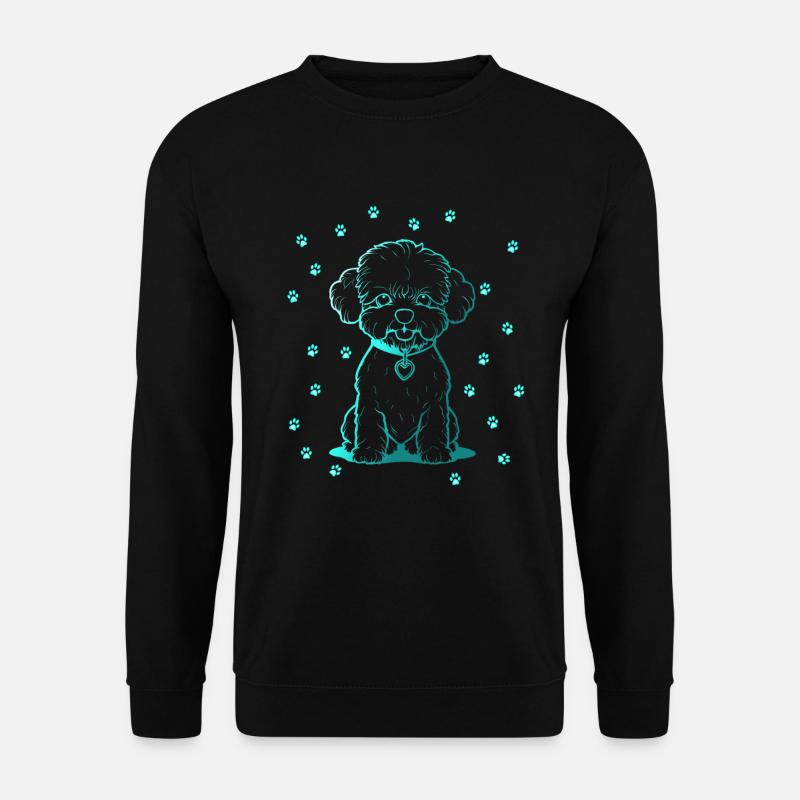 Bichon Frise mit kleinen Pfoten - Unisex Pullover - Schwarz