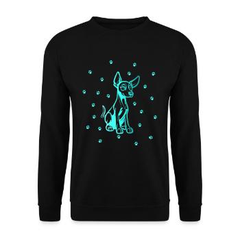 Dobermann Pinscher mit kleinen Pfoten - Unisex Pullover - Schwarz - Vorne - Alina (178cm) & Michal (187cm)