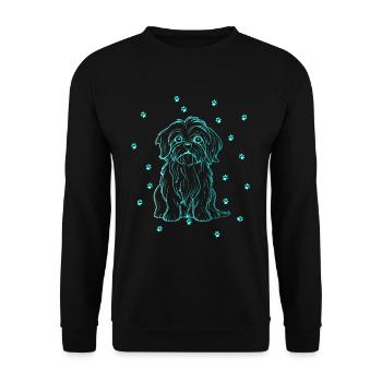 Bichon Havanais avec de petites pattes - Sweat-shirt Unisexe - noir - Devant - Alina (178cm) & Michal (187cm)