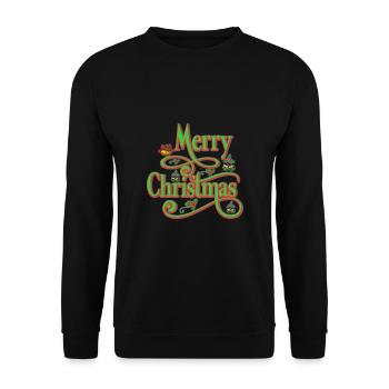 Drôle Père Noël Joyeux Noël Weihnachten - Sweat-shirt Unisexe - noir - Devant - Alina (178cm) & Michal (187cm)