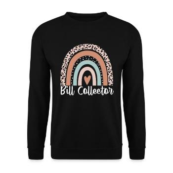 Bill Collector Rainbow Leopard Funny Bill - Unisex Sweatshirt - black - Front - Alina (178cm) & Michal (187cm)