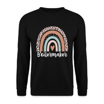 Boilermaker Rainbow Leopard Funny Boilermaker - Unisex Sweatshirt - black - Front - Alina (178cm) & Michal (187cm)