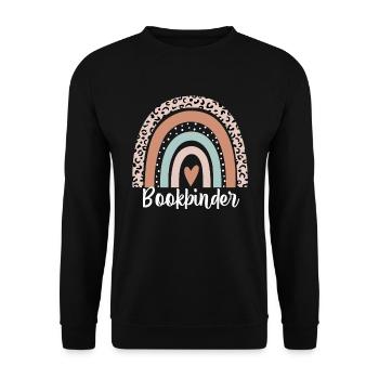 Bookbinder Rainbow Leopard Funny Bookbinder - Unisex Sweatshirt - black - Front - Alina (178cm) & Michal (187cm)