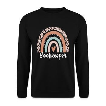 Bookkeeper Rainbow Leopard Funny Bookkeeper - Unisex Sweatshirt - black - Front - Alina (178cm) & Michal (187cm)