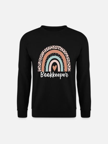Bookkeeper Rainbow Leopard Funny Bookkeeper - Unisex Sweatshirt - black
