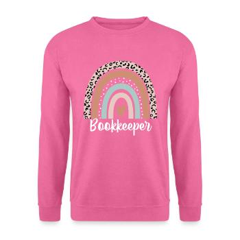 Bookkeeper Rainbow Leopard Funny Bookkeeper - Unisex Sweatshirt - pink - Front