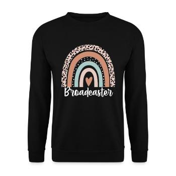 Broadcaster Rainbow Leopard Funny Broadcaster - Unisex Sweatshirt - black - Front - Alina (178cm) & Michal (187cm)